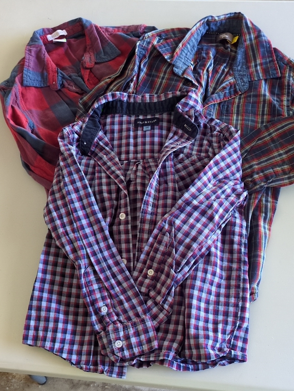 Andy & Evan Red, Blue, White Plaid Button-Up Shirt
